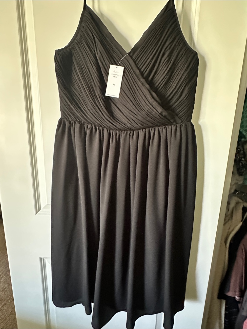 Banana Republic Black Midi Wrap-Style Dress
